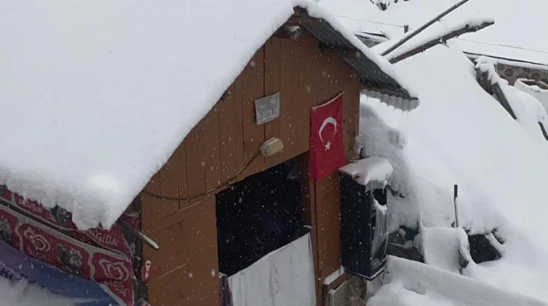 Kızılelma Köyü'nde Nisan Ayında Beklenmeyen Kar Yağışı!