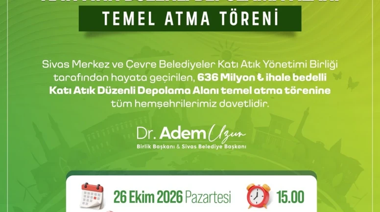 Sivas'ta katı atık tesisinin temeli yarın atılıyor