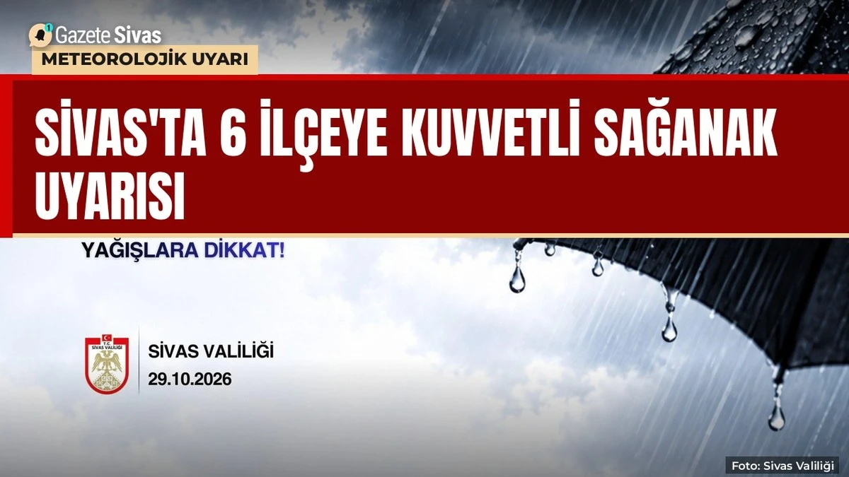 Sivas'ta 6 ilçeye kuvvetli sağanak uyarısı