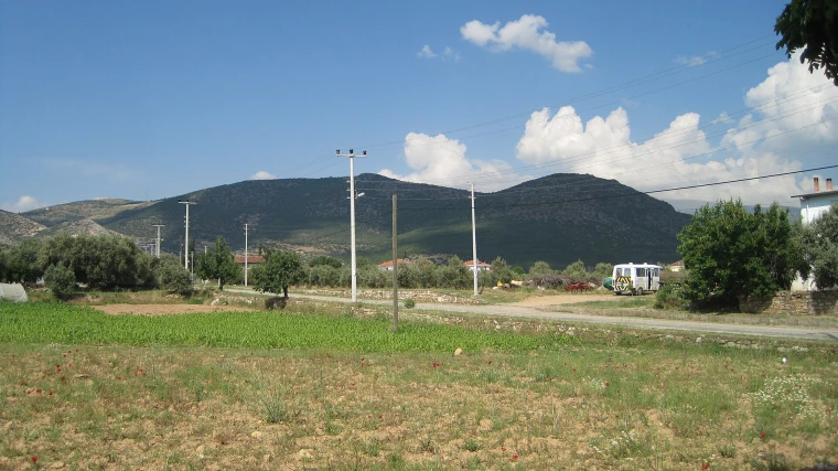 Kırsal bir yerleşimde yol kenarındaki elektrik direkleri ve enerji hatları (temsili fotoğraf)