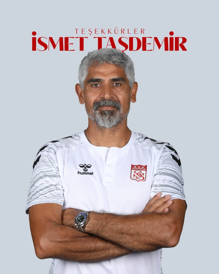 Sivasspor'un teknik direktör İsmet Taşdemir için paylaştığı teşekkür görseli